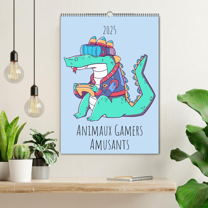 Animaux Gamers Amusants (CALVENDO Calendrier mensuel 2025)