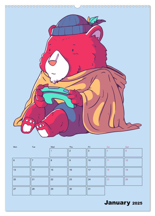 Funny Gamer Animals (CALVENDO Monthly Calendar 2025)