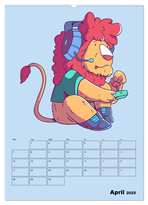 Funny Gamer Animals (CALVENDO Monthly Calendar 2025)