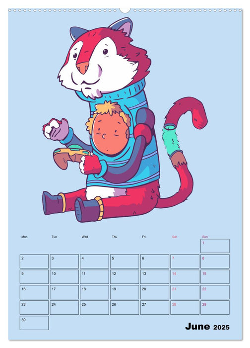 Funny Gamer Animals (CALVENDO Monthly Calendar 2025)