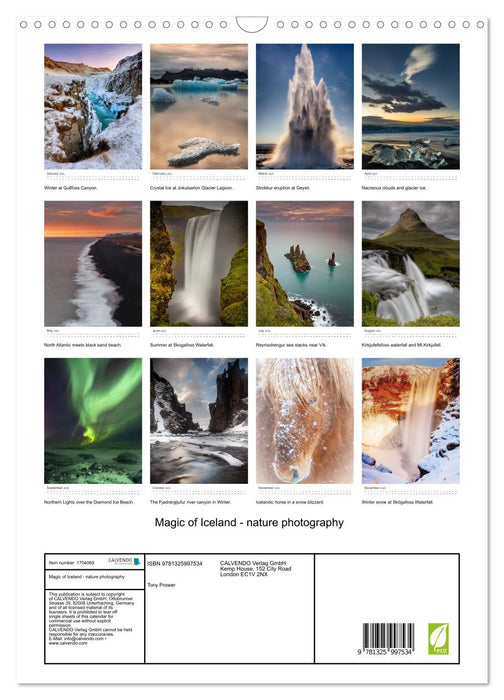 Magic of Iceland - nature photography (CALVENDO Monthly Calendar 2025)