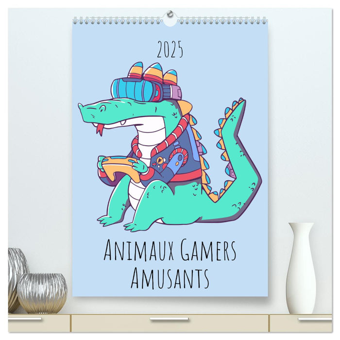 Animaux Gamers Amusants (CALVENDO Calendrier supérieur 2025)