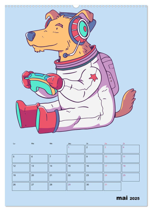 Animaux Gamers Amusants (CALVENDO Calendrier supérieur 2025)