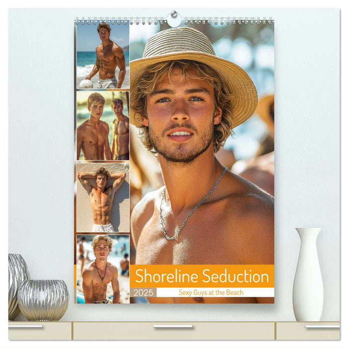 Shoreline Seduction - Sexy Guys at the Beach (CALVENDO Premium-Calendar 2025)