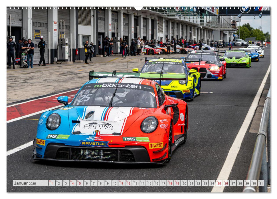 Super Sportwagen aus Zuffenhausen beim GT MASTERS (CALVENDO Premium Wandkalender 2025)