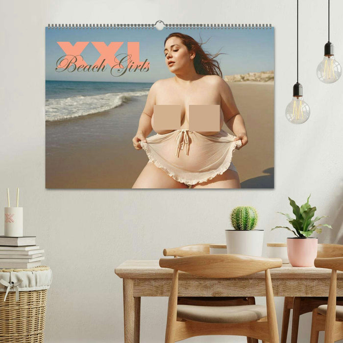 XXL Beach Girls Kalender - Kurvige Frauen am Strand (CALVENDO Wandkalender 2025)