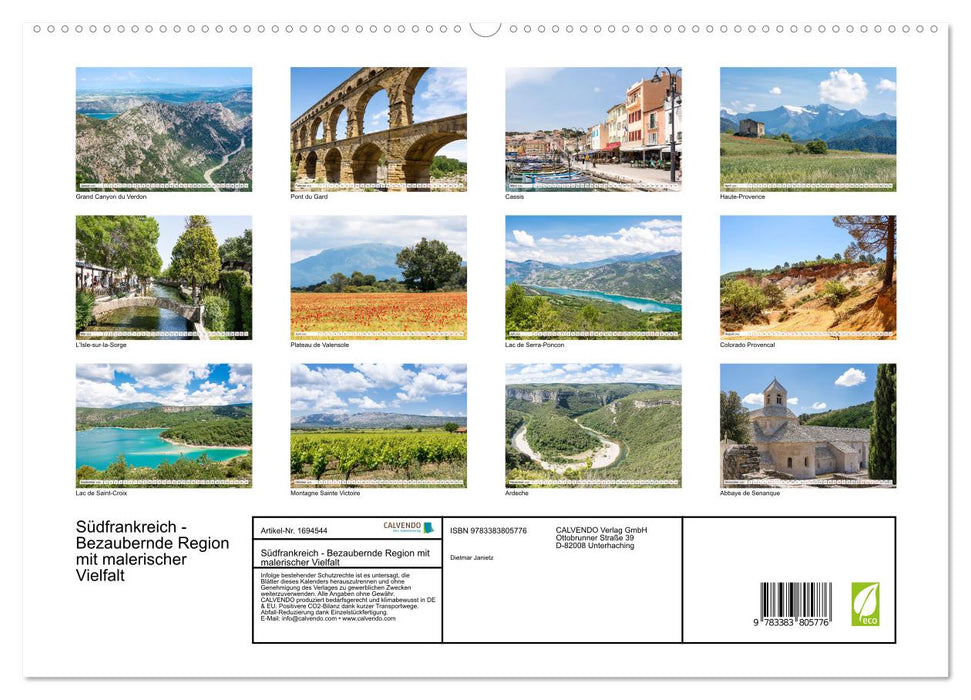 Südfrankreich - Bezaubernde Region mit malerischer Vielfalt (CALVENDO Premium Wandkalender 2025)