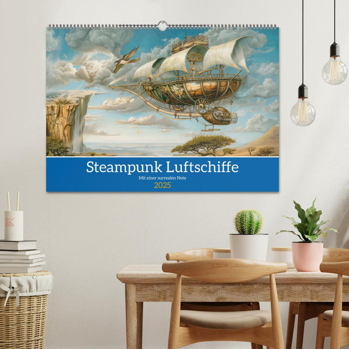 Steampunk Luftschiffe mit einer surrealen Note (CALVENDO Wandkalender 2025)