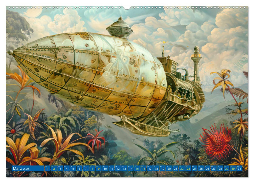Steampunk Luftschiffe mit einer surrealen Note (CALVENDO Wandkalender 2025)