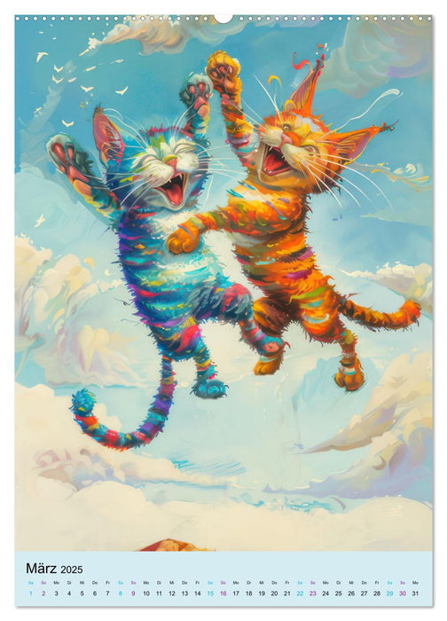 Katzen im expressionistischen Stil (CALVENDO Wandkalender 2025)