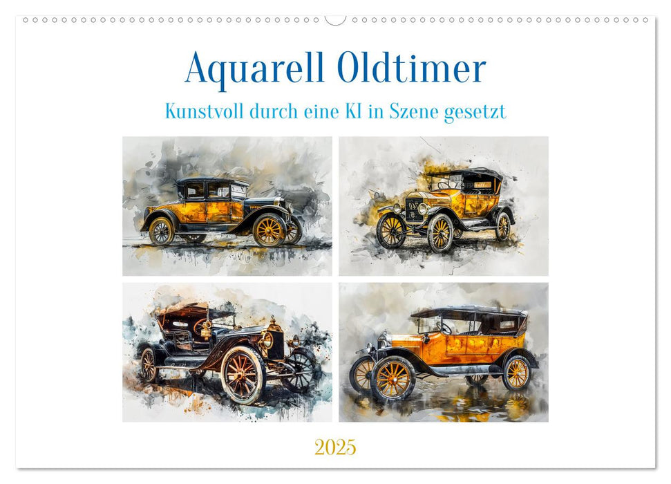 Aquarell Oldtimer (CALVENDO Wandkalender 2025)