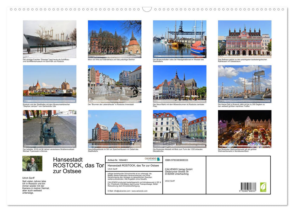 Hansestadt ROSTOCK, das Tor zur Ostsee (CALVENDO Wandkalender 2025)