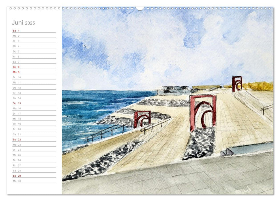 Büsum Aquarelle - Liebevolle Impressionen des beliebten Nordseebads (CALVENDO Wandkalender 2025)