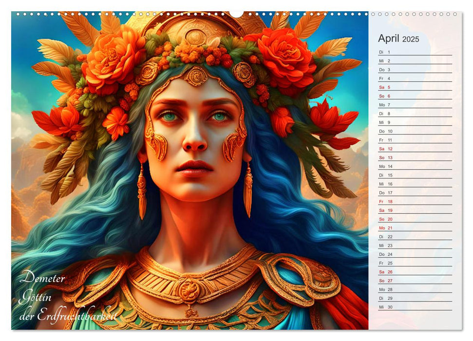 Die Unsterblichen - Griechische KI-Göttinnen und KI-Götter (CALVENDO Wandkalender 2025)