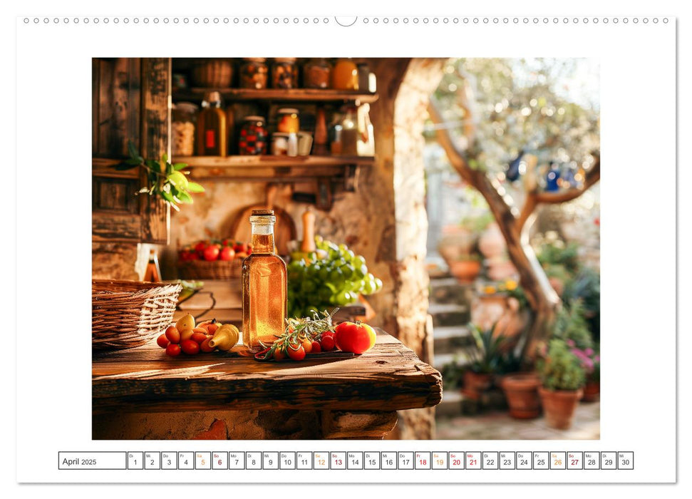 Mediterrane Küche (CALVENDO Wandkalender 2025)