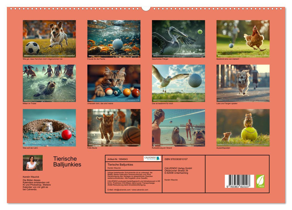 Tierische Balljunkies (CALVENDO Premium Wandkalender 2025)