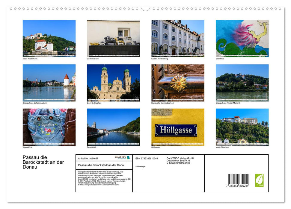 Passau die Barockstadt an der Donau (CALVENDO Premium Wandkalender 2025)