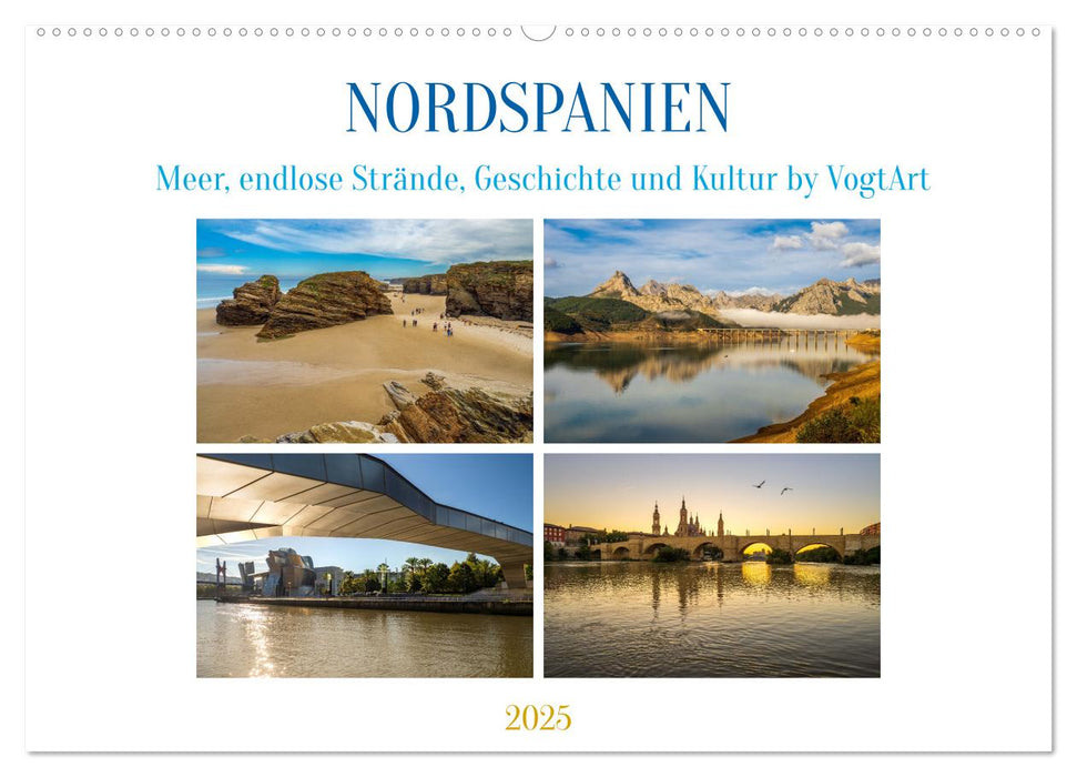 Nordspanien, Meer, endlose Strände, Geschichte und Kultur by VogtArt (CALVENDO Wandkalender 2025)