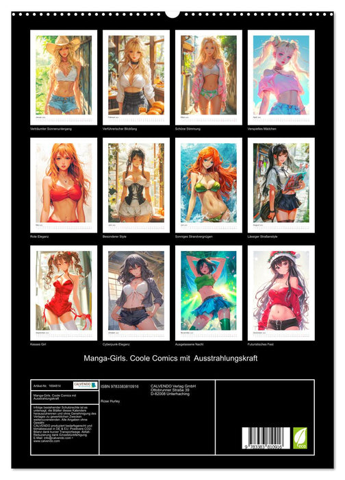 Manga-Girls. Coole Comics mit Ausstrahlungskraft (CALVENDO Premium Wandkalender 2025)