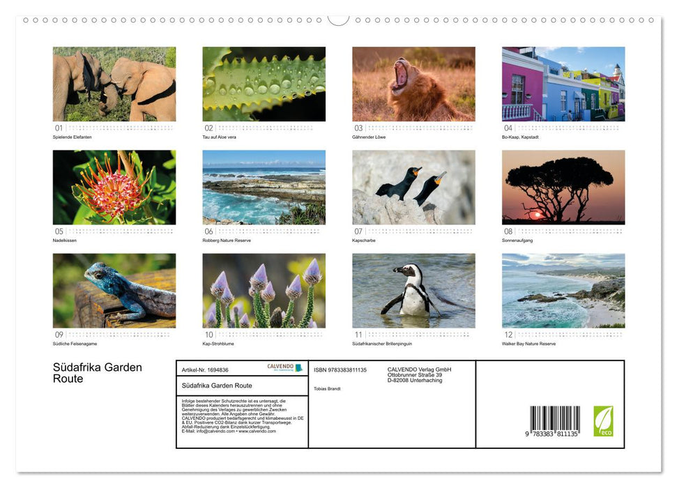 Südafrika Garden Route (CALVENDO Premium Wandkalender 2025)