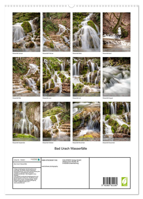 Bad Urach Wasserfälle (CALVENDO Premium Wandkalender 2025)