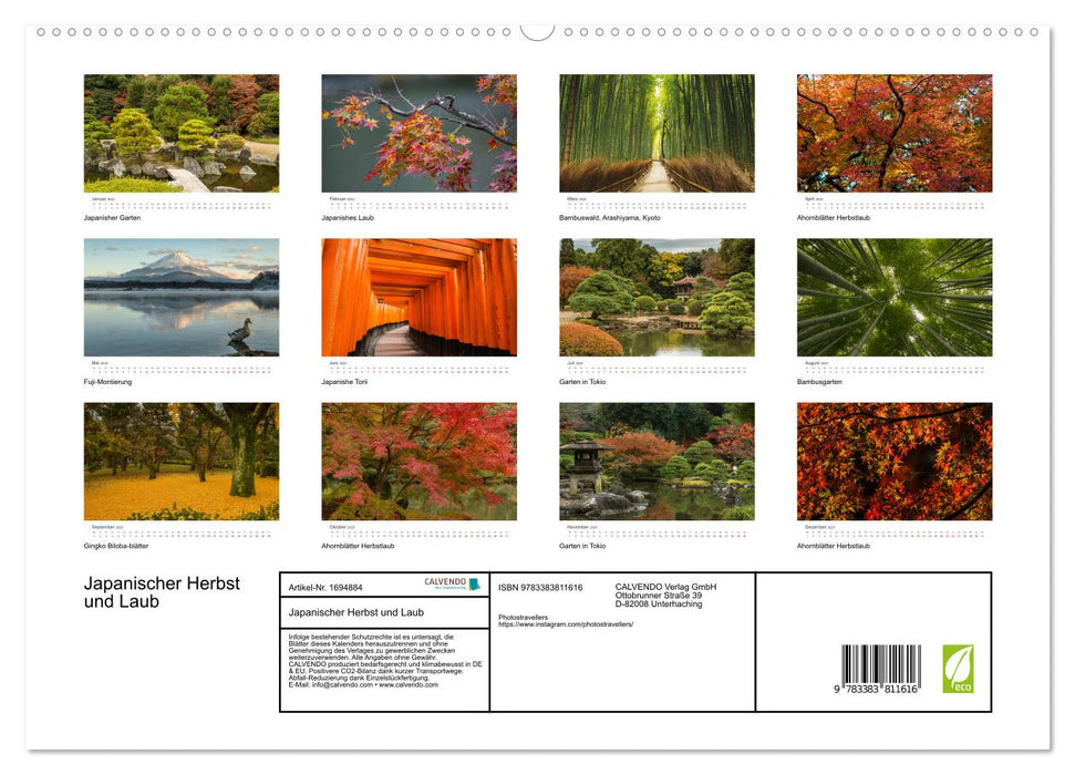 Japanischer Herbst und Laub (CALVENDO Premium Wandkalender 2025)
