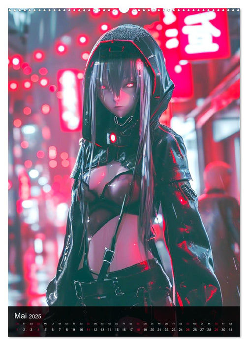 Manga-Comics. Cyberpunk Anime. Science Fiction Girls (CALVENDO Wandkalender 2025)