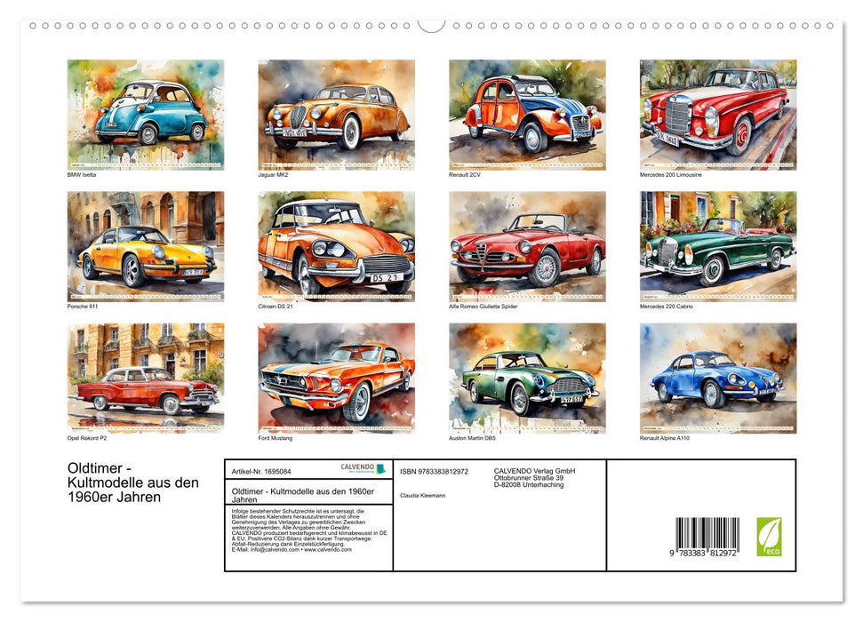 Oldtimer - Kultmodelle aus den 1960er Jahren (CALVENDO Premium Wandkalender 2025)