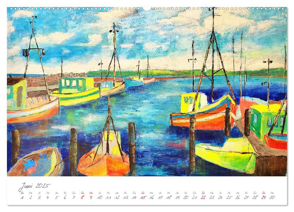 Rügen in Farbe - Mit Pinsel und Farbe auf der Lieblingsinsel (CALVENDO Premium Wandkalender 2025)