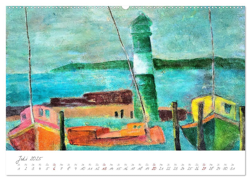 Rügen in Farbe - Mit Pinsel und Farbe auf der Lieblingsinsel (CALVENDO Premium Wandkalender 2025)