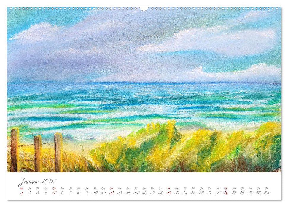 Rügen in Farbe - Mit Pinsel und Farbe auf der Lieblingsinsel (CALVENDO Wandkalender 2025)