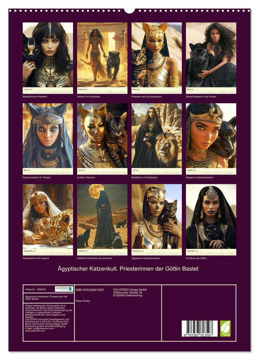 Ägyptischer Katzenkult. Priesterinnen der Göttin Bastet (CALVENDO Premium Wandkalender 2025)