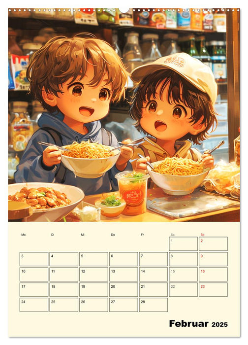 Coole Manga Kids. Lustige Abenteuer im Pixelreich (CALVENDO Wandkalender 2025)