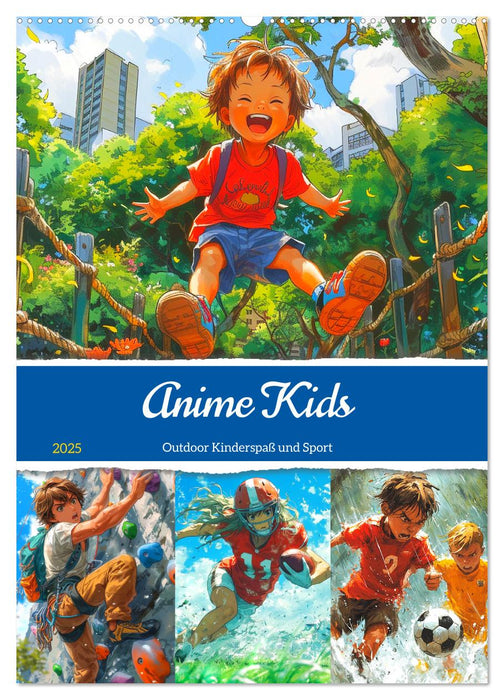Anime Kids. Outdoor Kinderspaß und Sport (CALVENDO Wandkalender 2025)