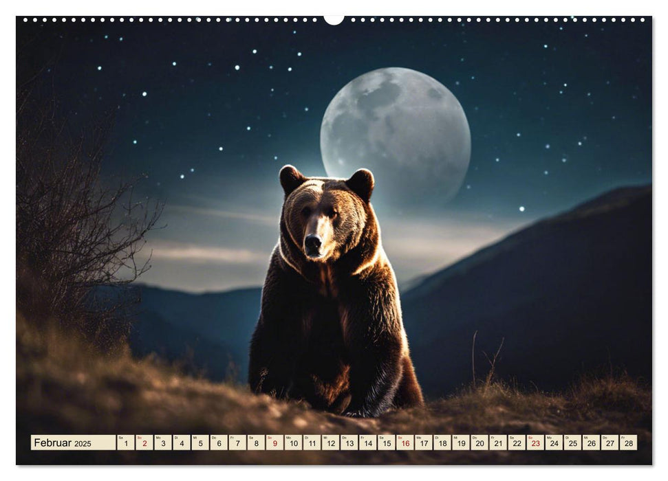 Heimische Tiere im Mondlicht (CALVENDO Wandkalender 2025)