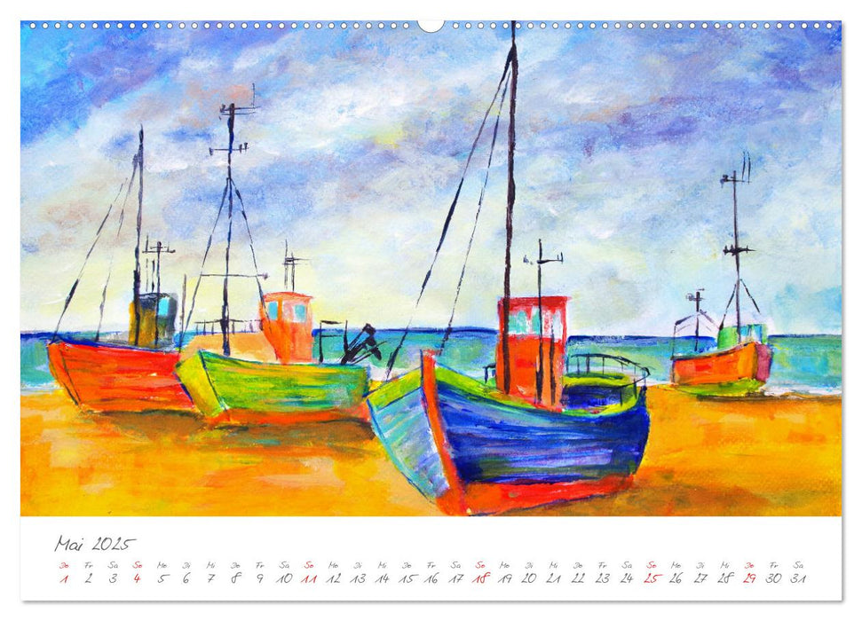 Kutter, Kahn und Segelboot - Boote und Schiffe als künstlerisches Motiv (CALVENDO Premium Wandkalender 2025)
