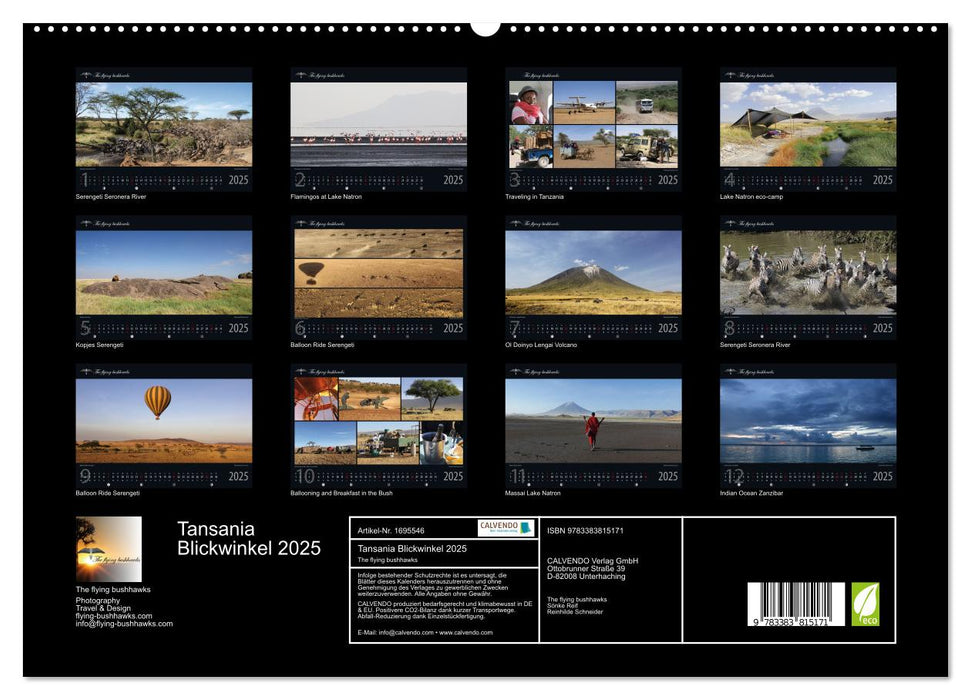 Tansania Blickwinkel 2025 (CALVENDO Premium Wandkalender 2025)