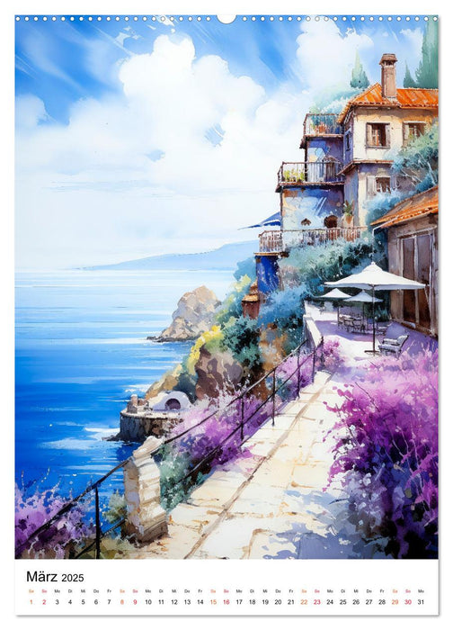 Italienische Riviera - wunderschöne Küste (CALVENDO Premium Wandkalender 2025)