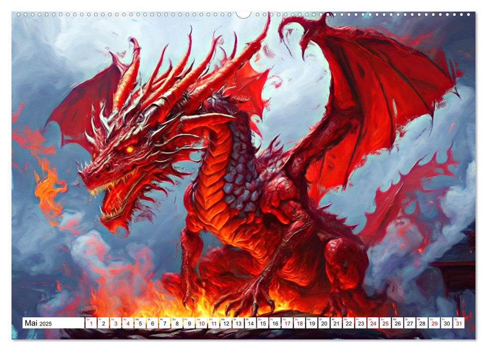 Drachen - Gefürchtete, aber nicht immer böse Fabelwesen (CALVENDO Wandkalender 2025)