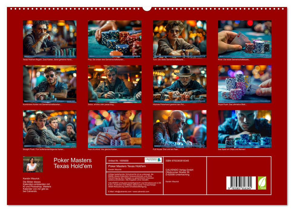 Poker Masters Texas Hold'em (CALVENDO Premium Wandkalender 2025)