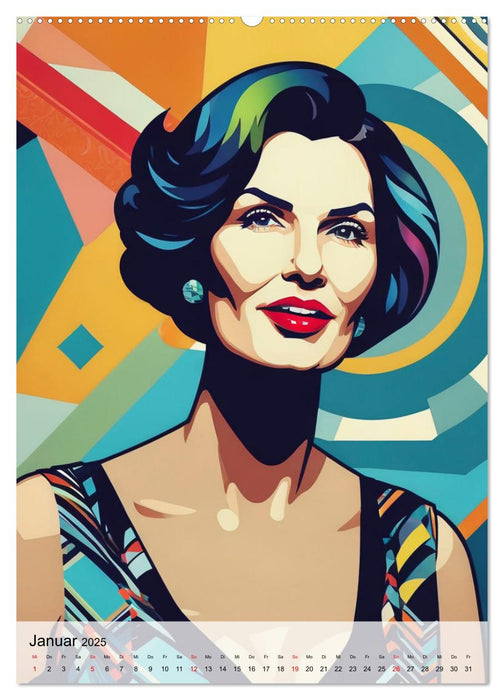 Art Deco Retro Porträts (CALVENDO Wandkalender 2025)