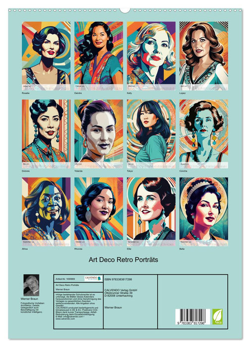 Art Deco Retro Porträts (CALVENDO Premium Wandkalender 2025)