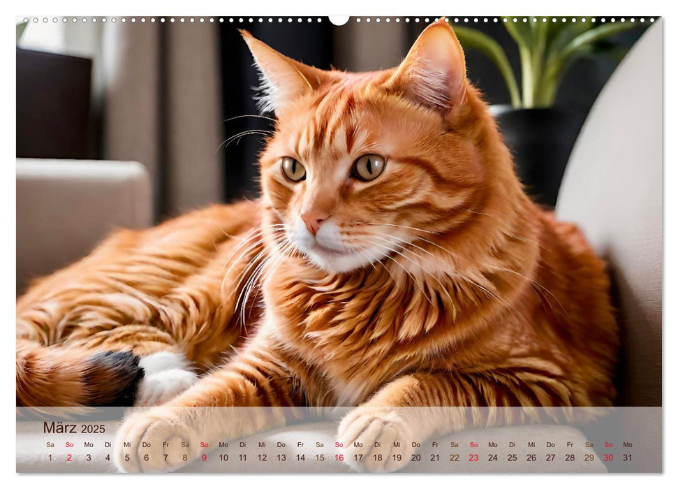 Rote Katzen (CALVENDO Wandkalender 2025)