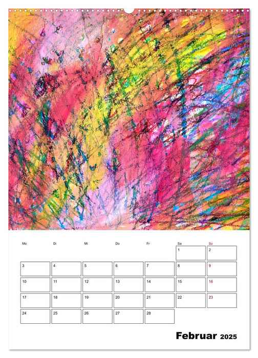 Ungebändigt frei - Abstrakte Malerei - dynamische Linien in leuchtenden Farbräumen (CALVENDO Wandkalender 2025)