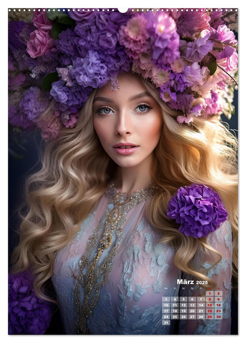 Elfengleiche Blütenköniginnen (CALVENDO Premium Wandkalender 2025)