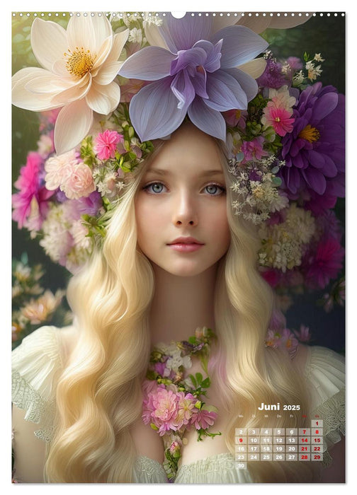 Elfengleiche Blütenköniginnen (CALVENDO Premium Wandkalender 2025)