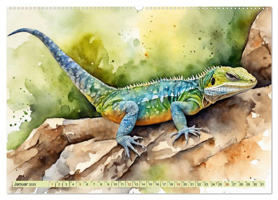 Farbenprächtige Reptilien (CALVENDO Premium Wandkalender 2025)