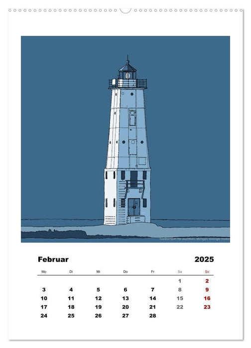 Leuchttürme der Welt - illustriert (CALVENDO Wandkalender 2025)