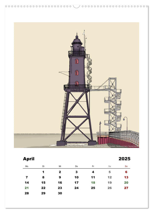 Leuchttürme der Welt - illustriert (CALVENDO Wandkalender 2025)