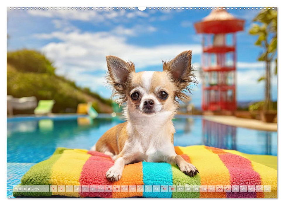 Chillige Chihuahuas - Entspannte Fellnasen genießen das Leben (CALVENDO Wandkalender 2025)